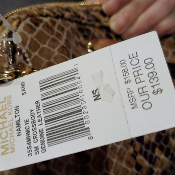 Nwt  Michael Kors Snakeskin Crossbody Bag Purse m - Picture 7 of 15
